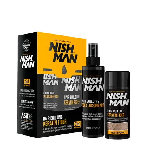 [103040] NISHMAN FIBRA CAPILAR + LACA LIGHT BROWN 21 g