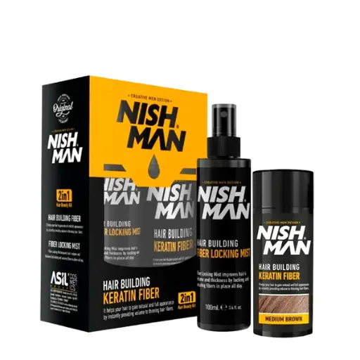 [103041] NISHMAN FIBRA CAPILAR + LACA MEDIUM BROWN 21g