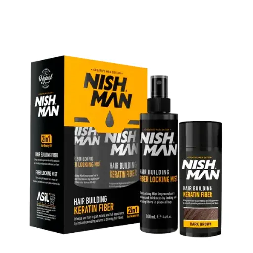 NISHMAN FIBRA CAPILAR + LACA DARK BROWN 21g