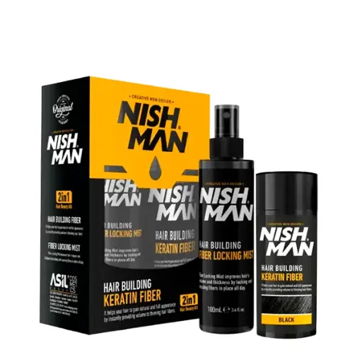 NISHMAN FIBRA CAPILAR + LACA BLACK 21g
